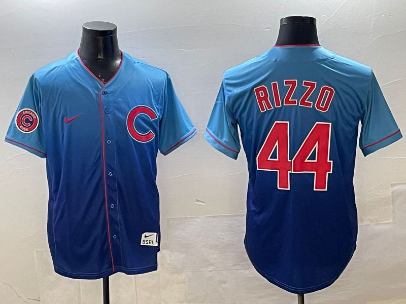 Men Chicago Cubs 44 Rizzo Blue Fashion Game 2025 Nike MLB Jersey style 2